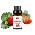 10ml Erdbeer Duftöl in dunkler Glasflasche mit Tropfer und frischen Erdbeeren - Erdbeer Duftöl