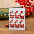 Set of six wooden Santa Claus clips for Christmas photo walls and holiday decorations - Santa Claus