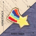 Toppa in ciniglia a stella cadente arcobaleno con paillettes dorate per vestiti - Arcobaleno/Cinque colori