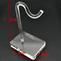 Clear acrylic bracelet display stand with curved hook and rectangular base 11.2cm - No. 9 Detachable Curved Hook