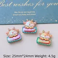 Three-piece set of iridescent pearl resin reindeer charms for DIY Christmas hair clips - Reindeer Sign