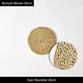 Handwoven 20cm round natural seagrass wall decor and placemat in a spiral weave pattern - Bulrush Wall Decor 20cm