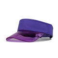 Détail du bord transparent violet et du tissu en polyester de la visière solaire pour femmes - Tour de tête 55-60cm / Violet Transparent