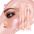Ροζ υγρό highlighter σε απόχρωση 02 με απλικατέρ πινέλου για λαμπερή επιδερμίδα - 02-Υγρό Highlighter