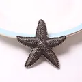 Starfish shaped antique silver metal cabinet handle with relief dot texture - Starfish