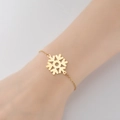 Elegant gold snowflake pendant bracelet for women on wrist in high quality finish - 359-Snowflake