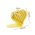 Polished gold heart pendant with textured grid pattern and 30mm width dimensions - R80C-Gold-Lattice Texture
