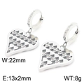 Orecchini a cuore traforato argento con cristalli, larghezza 22mm, stile lusso - Orecchini / Orecchini in argento (KE105513-KFC)