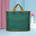 Frosted green shopping bag with gold trim and sturdy handles for clothing shops - Dark Green / 30*25cm