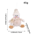 Plüsch-Schneemann-Anhänger mit goldenem Schal und 20 cm Höhe für Weihnachtsbaumdeko - Schneemann