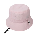 Detalle del cordón ajustable y la cuerda cortavientos en el sombrero rosa claro - Rosa