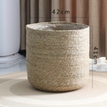 Large 42cm woven rattan plant pot with plastic liner for indoor natural home decor - Extra Large 42*41cm