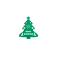 Green felt Christmas tree cutlery holder with reindeer and Merry Christmas print - Elk Style / Green
