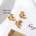 Three 18K gold plated banana pendants with zircons, size 7.7x12mm for DIY bracelets - Style 16 Banana