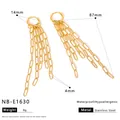 Tabella taglie dettagliata per orecchini a nappa a cuore, dimensioni 87 mm per 14 mm - Stile Linea Catena (NB-E1630)