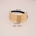 Golden alloy ponytail holder with textured bow design and high elastic black hair tie - #24-Horizontally Textured Arc