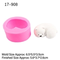 Pink silicone mold with cute sleeping polar bear white chocolate mousse finished product - Side-lying Pose 17-908 / Pink