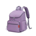 Mochila pañalera acolchada morada de gran capacidad en nailon impermeable grueso - Morado