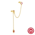 S925 sterling silver tassel drop earrings with colorful zircon and bear charms - 925 Silver / Gold #1