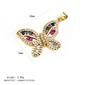 Golden butterfly pendant with multi-colored zircons and dimensions 20mm by 19mm - 10# Butterfly Shaped Pendant (Without Chain)