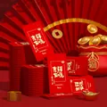 Single-pack EDI pure water wet wipe with festive red Chinese New Year gift packaging - Good Luck Style / Red