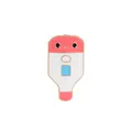 Cartoon digital thermometer enamel pin with cute pink face and gold metal plating - Electronic Thermometer