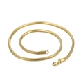 Elegant gold round snake bone chain necklace in polished stainless steel for men and women - 3mm / 50cm / Gold