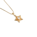 Collana con ciondolo stella marina placcata oro 18k con smalto arancione e zirconi - Arancione
