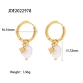 Orecchini a cerchio placcati oro 18k con ciondolo a stella e perle d'acqua dolce per donna - Oro