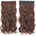 55cm one-piece reddish brown wavy hair extension with clips and lace base - Dark Auburn (33)