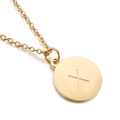 Collier minimaliste en acier doré avec pendentif rond poli arborant la lettre X - Lettre X