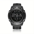 Detail view of the black sports watch display showing large digits and step counter functions - Black With Black Screen