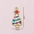 Christmas tree alloy pendant with white enamel and colorful rhinestones 2.3cm height - 2854 Colorful Rhinestone Tree