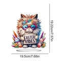 Oster-Katze Acryl Diamant-Malerei Tischaufsteller, Größe 19,5cm x 19,22cm Deko - Sonnenbrille Katze Ostern (Stil 28)