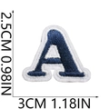 Mini navy blue embroidered letter A patch with white border for clothing 2.5x3cm - A (Blue)
