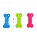 Jouets à mâcher durables de 9,5cm en forme d'os en trois couleurs pour dents de chiots - Biscuit Incurvé