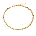 Minimalist golden beaded choker necklace with adjustable lobster clasp and extension chain - 6mm / Gold