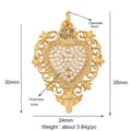 Vintage gold plated heart pendant with cubic zirconia and baroque scroll patterns - Fine Hollow Star Heart / Gold