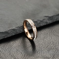 Classic rose gold eternity ring in stainless steel with full pavé white zircon stones - US 5 / Single Row Rose Gold