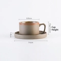 Handmade brown stoneware coffee cup and saucer set with 250ml capacity and vintage finish - Coffee Cup & Saucer Set / Light Brown