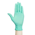 Disposable mint green nitrile gloves with textured surface for non-slip kitchen cleaning - Aloe Green