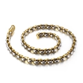 Two-tone silver and gold square link chain necklace with secure lobster clasp - Two-tone Gold (KN90227-KFC)