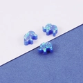 Drei blaue Elefanten Opal Perlen mit Glitzereffekt für Schmuckherstellung 10,5x7,8mm - Blau