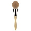Powder brush with soft gradient bristles and natural wood handle for flawless makeup - Style 1 Yellow Bristles Curved Handle