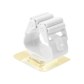 White wall-mounted mop holder with roller grip and strong adhesive backing for broom storage - 6*6 Extra Thick / White