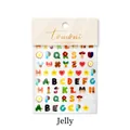 5D jelly cartoon alfabet nagelstickers met hartjes en paddenstoelen, model 2959 - Kleurrijk Alfabet & Deco (TO-2959)