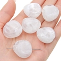 White acrylic irregular beads with cloud texture for DIY jewelry making 6pcs - White Irregular Bead (5pcs/pack) / 26x24mm