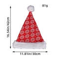 Bonnet de Noël rouge en tricot avec motifs de flocons et dimensions de 42cm par 30cm - Chapeau en Peluche Tricoté Flocon de Neige