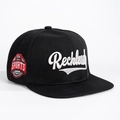 Berretto sportivo nero Reckless con visiera piatta e toppa circolare USA ricamata - Regolabile / Nero