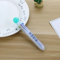 Creative 10-color shuttle pen with blue ball topper and transparent barrel - Clear Crown Green Ball